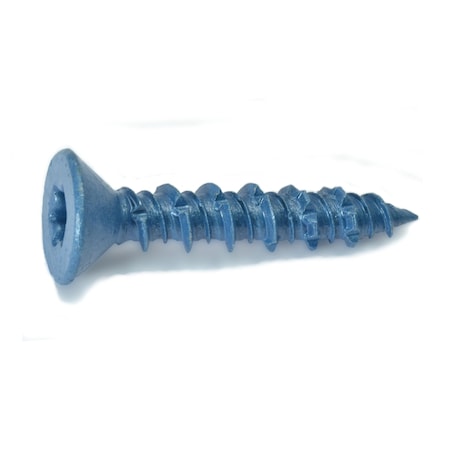 Torquemaster Masonry Screw, 5/16" Dia., Flat, 1-3/4" L, Steel Blue Ruspert, 50 PK 54254